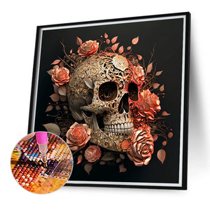 Metal Skull Girl 40*40CM(Canvas) Full Round Drill Diamond Painting