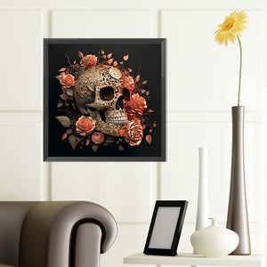 Metal Skull Girl 40*40CM(Canvas) Full Round Drill Diamond Painting