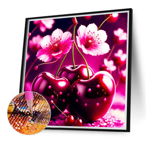 Cherry Blossom Cherry Christmas Eve 40*40CM(Canvas) Full Round Drill Diamond Painting