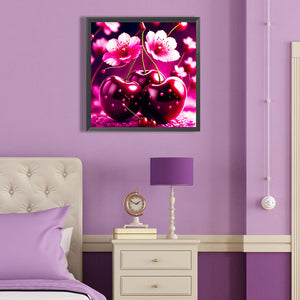 Cherry Blossom Cherry Christmas Eve 40*40CM(Canvas) Full Round Drill Diamond Painting