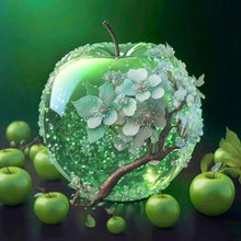 Load image into Gallery viewer, Green Crystal Flower Apple¡¤Christmas Eve 40*40CM(Canvas) Full Round Drill Diamond Painting
