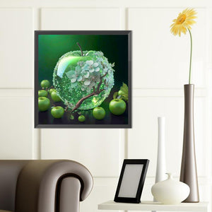 Green Crystal Flower Apple¡¤Christmas Eve 40*40CM(Canvas) Full Round Drill Diamond Painting