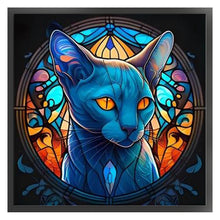 Load image into Gallery viewer, Stain Glass Cat (40*40CM) 11CT 3 Stamped Cross Stitch
