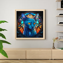 Load image into Gallery viewer, Stain Glass Cat (40*40CM) 11CT 3 Stamped Cross Stitch
