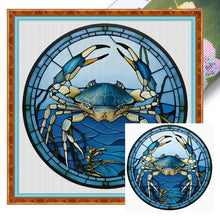 Load image into Gallery viewer, Stain Glass Crab (40*40CM) 11CT 3 Stamped Cross Stitch
