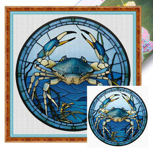 Stain Glass Crab (40*40CM) 11CT 3 Stamped Cross Stitch