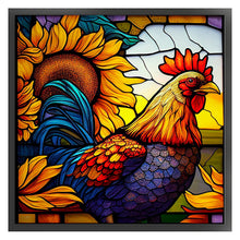 Load image into Gallery viewer, Stain Glass Cock (40*40CM) 11CT 3 Stamped Cross Stitch
