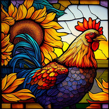 Load image into Gallery viewer, Stain Glass Cock (40*40CM) 11CT 3 Stamped Cross Stitch
