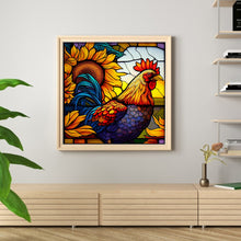 Load image into Gallery viewer, Stain Glass Cock (40*40CM) 11CT 3 Stamped Cross Stitch
