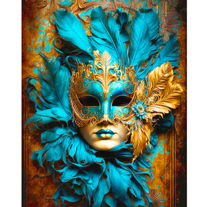 Masquerade Mask 40*50CM(Canvas) Full Round Drill Diamond Painting
