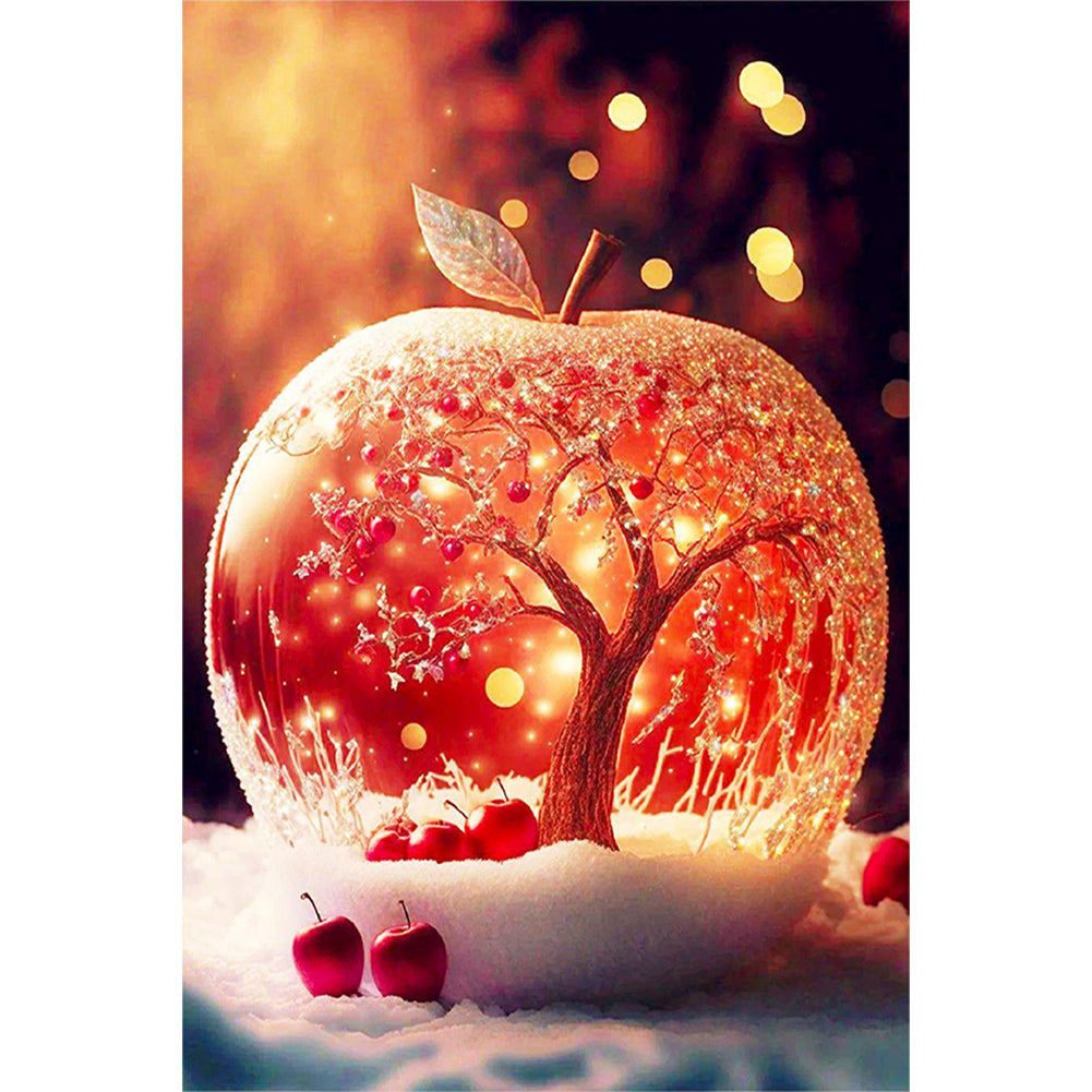 Crystal Red Apple Tree 40*60CM(Canvas) Full Round Drill Diamond Painting