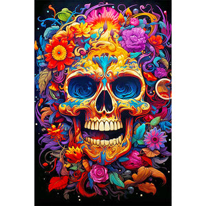 Color Skull 40*60CM(Canvas) Full Round Drill Diamond Painting