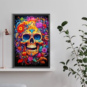 Color Skull 40*60CM(Canvas) Full Round Drill Diamond Painting