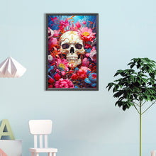 Load image into Gallery viewer, Skull In Flowers 40*60CM(Canvas) Full Round Drill Diamond Painting

