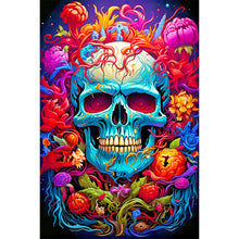 Load image into Gallery viewer, Flower Skull 40*60CM(Canvas) Full Round Drill Diamond Painting
