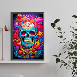 Flower Skull 40*60CM(Canvas) Full Round Drill Diamond Painting