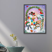 Load image into Gallery viewer, Christmas Snowman With Rainbow Scarf 45*60CM(Canvas) Full Round Drill Diamond Painting
