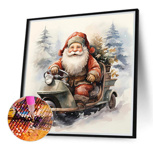 Santa Claus Riding A Bike 40*40CM(Canvas) Full Round Drill Diamond Painting
