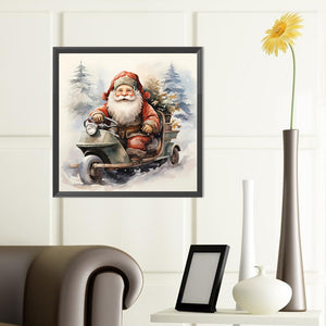 Santa Claus Riding A Bike 40*40CM(Canvas) Full Round Drill Diamond Painting