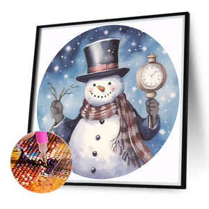 Snowman 40*40CM(Canvas) Full Round Drill Diamond Painting