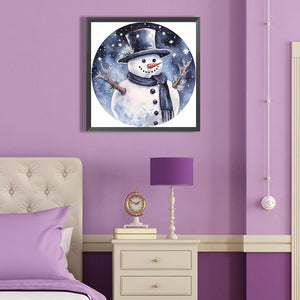 Snowman 40*40CM(Canvas) Full Round Drill Diamond Painting