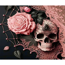 Load image into Gallery viewer, Gentleman Skull And Pink Roses 50*60CM(Canvas) Full Round Drill Diamond Painting
