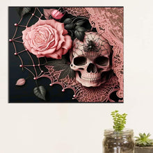 Load image into Gallery viewer, Gentleman Skull And Pink Roses 50*60CM(Canvas) Full Round Drill Diamond Painting
