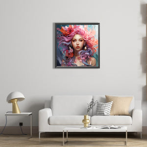 Color Girl 40*40CM(Picture) Full Round Drill Diamond Painting