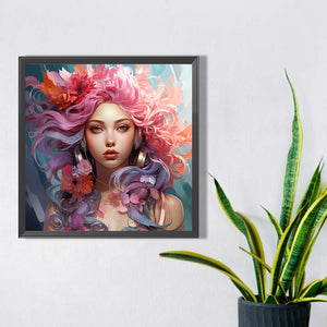 Color Girl 40*40CM(Picture) Full Round Drill Diamond Painting