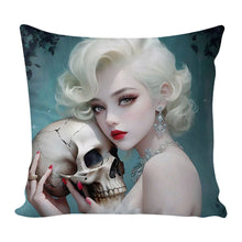 Load image into Gallery viewer, 17.72x17.72In Cross Stitch Pillow Cover with Zip Halloween Girl (#1)

