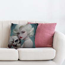 Load image into Gallery viewer, 17.72x17.72In Cross Stitch Pillow Cover with Zip Halloween Girl (#1)
