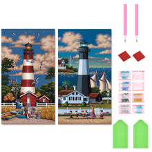 Load image into Gallery viewer, Lighthouse 30*60CM(Canvas) Full Round Drill Diamond Painting
