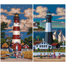 Load image into Gallery viewer, Lighthouse 30*60CM(Canvas) Full Round Drill Diamond Painting
