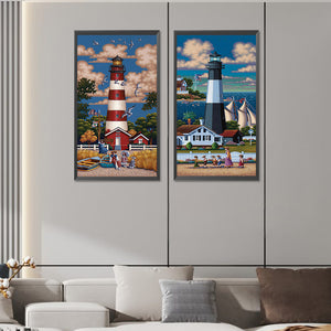 Lighthouse 30*60CM(Canvas) Full Round Drill Diamond Painting