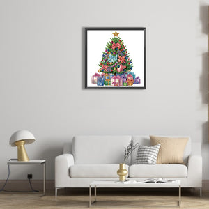 Colorful Christmas Tree 30*30CM(Canvas) Partial Special Shaped Drill Diamond Painting