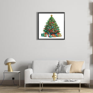 Colorful Christmas Tree 30*30CM(Canvas) Partial Special Shaped Drill Diamond Painting