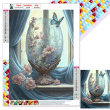 Load image into Gallery viewer, Butterfly Flowers By The Window 30*40CM(Canvas) Full Square Drill Diamond Painting
