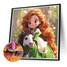 Load image into Gallery viewer, Little Girl Riding A Horse 40*40CM(Canvas) Full Round Drill Diamond Painting
