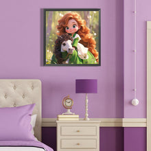 Load image into Gallery viewer, Little Girl Riding A Horse 40*40CM(Canvas) Full Round Drill Diamond Painting
