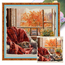 Load image into Gallery viewer, House Cat (50*50CM) 11CT 3 Stamped Cross Stitch
