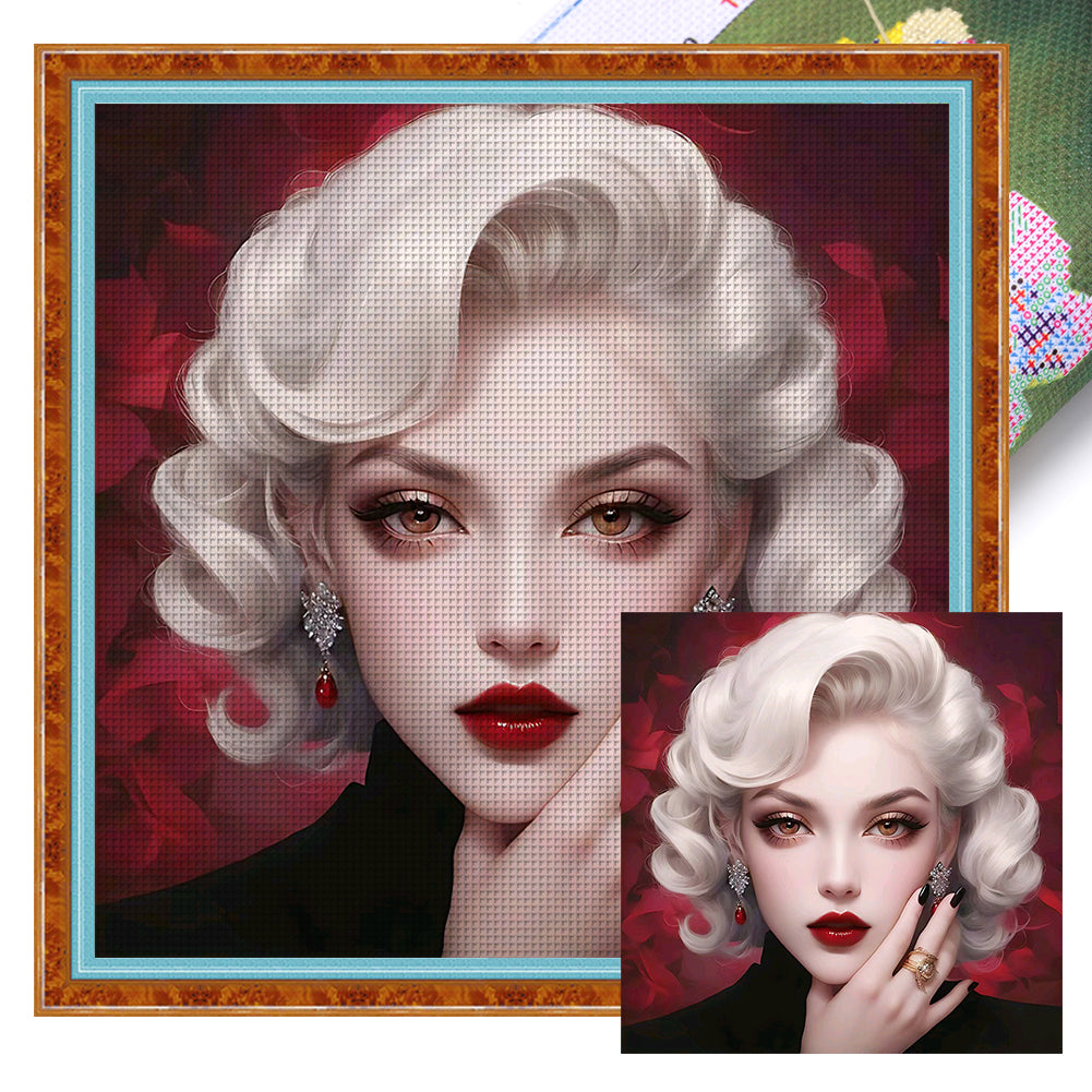 White Haired Girl (50*50CM) 11CT 3 Stamped Cross Stitch