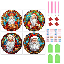 Load image into Gallery viewer, Santa Claus Glass Painting 30*30CM(Canvas) Full Round Drill Diamond Painting
