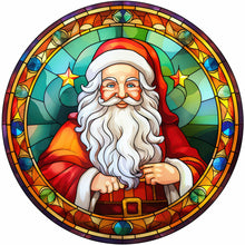 Load image into Gallery viewer, Santa Claus Glass Painting 30*30CM(Canvas) Full Round Drill Diamond Painting
