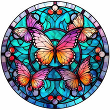 Load image into Gallery viewer, Butterfly Glass Painting 30*30CM(Canvas) Full Round Drill Diamond Painting
