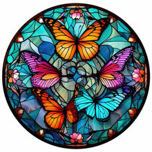 Load image into Gallery viewer, Butterfly Glass Painting 30*30CM(Canvas) Full Round Drill Diamond Painting
