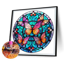 Load image into Gallery viewer, Butterfly Glass Painting 30*30CM(Canvas) Full Round Drill Diamond Painting
