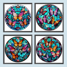 Load image into Gallery viewer, Butterfly Glass Painting 30*30CM(Canvas) Full Round Drill Diamond Painting
