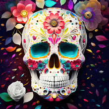 Load image into Gallery viewer, Flowers Skull 30*30CM(Canvas) Full Round Drill Diamond Painting
