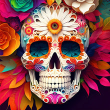 Load image into Gallery viewer, Flowers Skull 30*30CM(Canvas) Full Round Drill Diamond Painting
