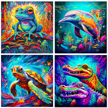 Load image into Gallery viewer, Frog Dolphin Turtle Crocodile 30*30CM(Canvas) Full Round Drill Diamond Painting
